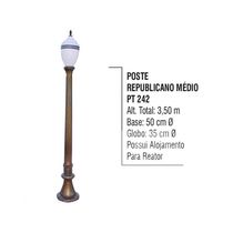 Poste Colonial Republicano Jardim de Alumínio 01 Globo 3,50m