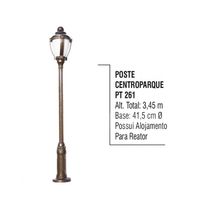 Poste Centroparque P/ Jardim De Alumínio 01 Luminária 3,30m