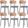 Kit 06 Cadeiras Decorativas Estofada Sala Jantar Barcelona L02 Couríssimo Camel Pied Poule - Lyam