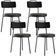 Kit 04 Cadeiras Decorativa Estofada Sala Jantar Barcelona L02 Couríssimo Preto Linho Chumbo - Lyam