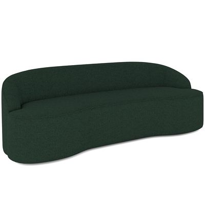 Sofá 4 Lugares Curvo Sala de Estar Living Lótus D02 Linho Verde Musgo 230 cm C-117 - Lyam Decor