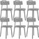 Kit 06 Cadeiras Decorativas Estofada Para Sala De Jantar Barcelona L02 Suede Cinza - Lyam Decor