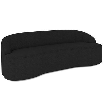 Sofá 3 Lugares Curvo Sala de Estar Living Lótus D02 Linho Chumbo 210 cm D-465 - Lyam Decor