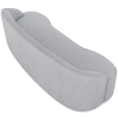 Sofá 4 Lugares Curvo Sala de Estar Living Lótus D02 Bouclê Cinza 260 cm B-56 - Lyam Decor