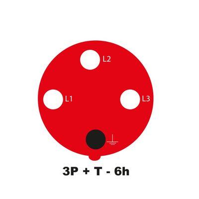 Plugue Movel Industrial 3P T 63 A 380-415 Vca 6 H Tramontina