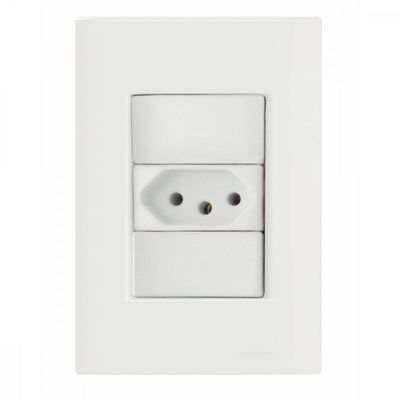 Conjunto 4x2 com 1 Tomada 2P+T 20 A 250 V Tramontina Giz Branco