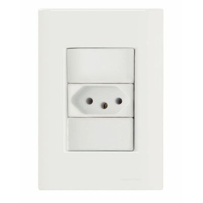 Conjunto 4x2 com 1 Tomada 2P+T 20 A 250 V Tramontina Giz Branco