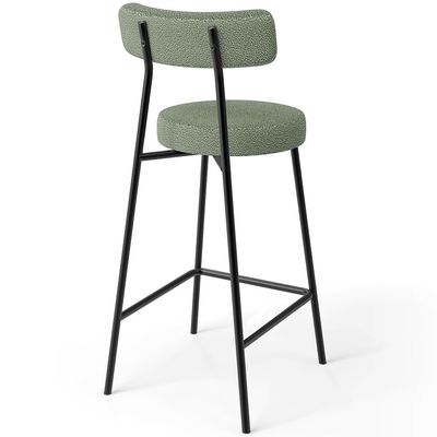 Banqueta Baixa Para Cozinha Sala De Jantar Bar Bancada Milão L02 Bouclê Oliva - Lyam Decor