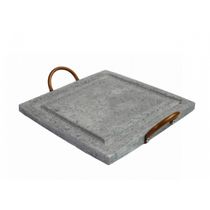 Grelha Para Carnes Servir Porção em Pedra Sabão G 25x25cm