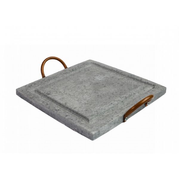 Grelha Para Carnes Servir Porção em Pedra Sabão G 25x25cm