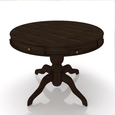 Mesa de Jogos Carteado 4 Lugares Bellagio com Gavetas e Tampo Reversível Base Estrela com Tecido Capuccino/Verde G42 - Gran Belo