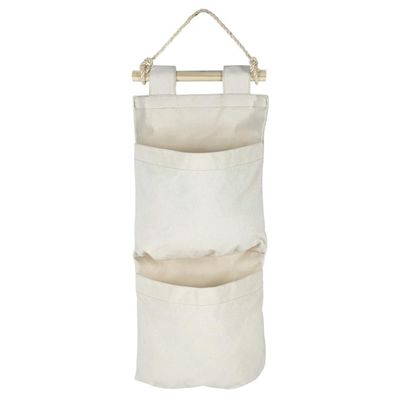 Organizador Tramontina em Lona Natural com 2 Bolsos e Corda para Pendurar