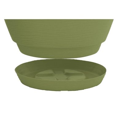 Vaso com Prato Tramontina Asteca ECO 38 cm em Polietileno Bio-Based Verde