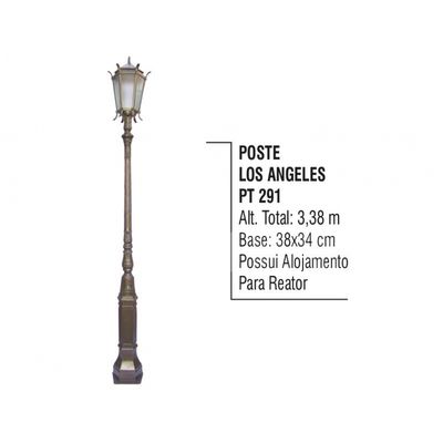 Poste Colonial Los Angeles para Jardim de Alumínio 3,38m