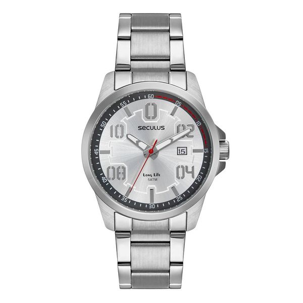 Relógio Seculus Masculino Ref:44198g0svna2 Militar Prateado