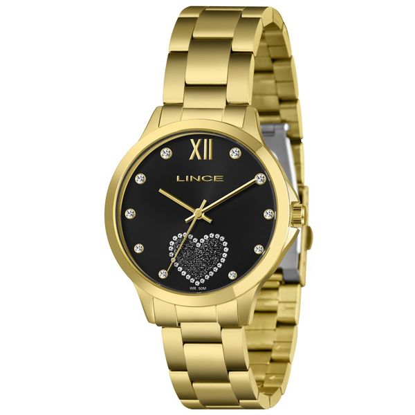 Relógio Lince Feminino Ref:Lrg4808l40 P3kx Coração Dourado Relógio Lince Feminino Ref:Lrg4808l40 P3kx Coração Dourado
