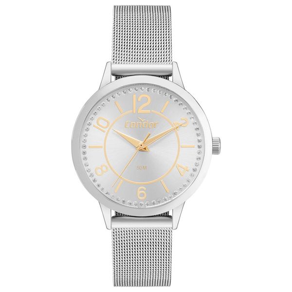 Relógio Condor Feminino Ref:Co2035ncl/4k Casual Mesh Prateado