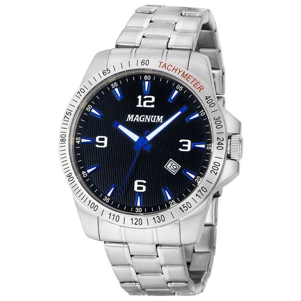 Relógio Magnum Masculino Ref:Ma34978f Casual Prateado