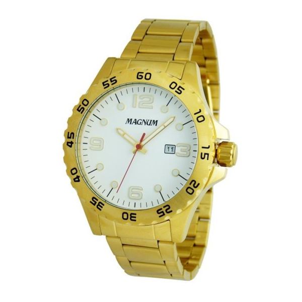 Relógio Magnum Masculino Ref:Ma35164h Casual Dourado