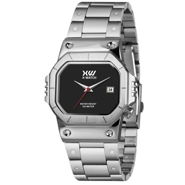 Relógio X-Watch Masculino Ref:Xgss1001 Pxsx Retangular Prateado