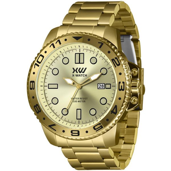 Relógio X-Watch Masculino Ref:Xmgs1043 C1kx Oversized Dourado