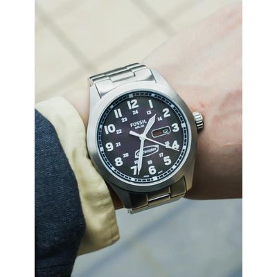 Relógio Fossil Masculino Ref:Fs5976/1kn Solar Casual Prateado