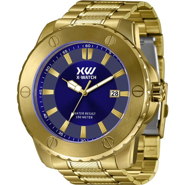 Relógio X-Watch Masculino Ref:Xmgs1042 D1kx Oversized Dourado