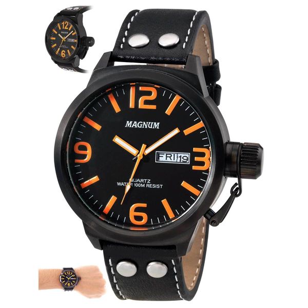 Relógio Magnum Masculino Ref:Ma31524l Casual Black