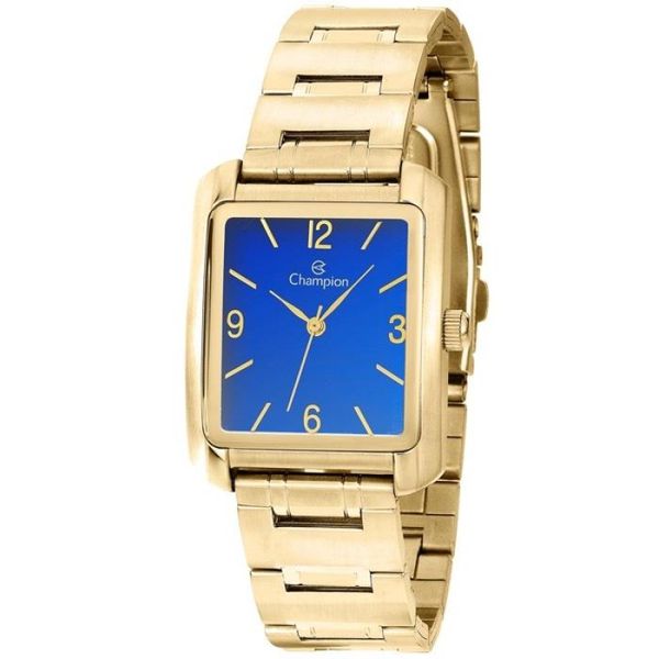 Relógio Champion Feminino Ref:Ch22466a Retangular Dourado