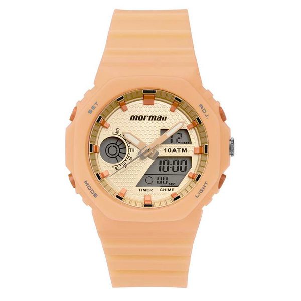 Relógio Mormaii Feminino Ref:Mo12800a/8l Anadigi Salmão