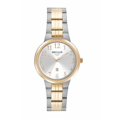 Relógio Seculus Feminino Ref:44137lpsvba2 Casual Aço Bicolor