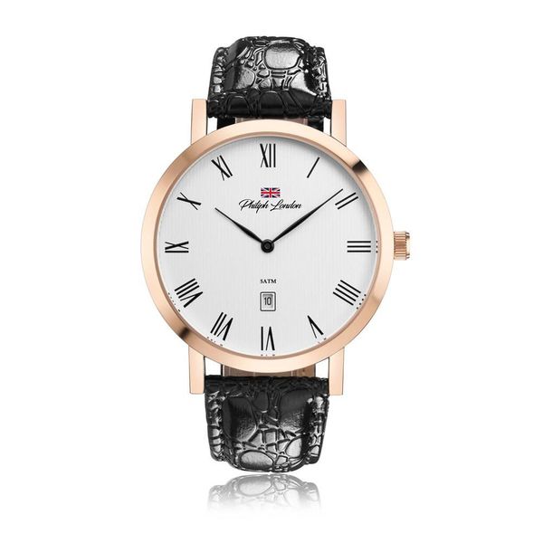 Relógio Philiph London Masculino Ref:Pl80150212m Br Social Rosé