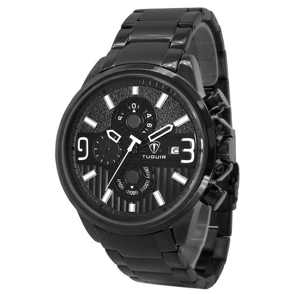 Relógio Tuguir Masculino Ref:Tg2123 Tg30127 Cronógrafo Black