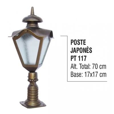 Poste Colonial Japonês Para Jardim em Tubo de Alumínio 70cm