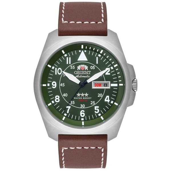 Relógio Orient Masculino Ref:F49sc019 E2nx Automático Militar Prateado