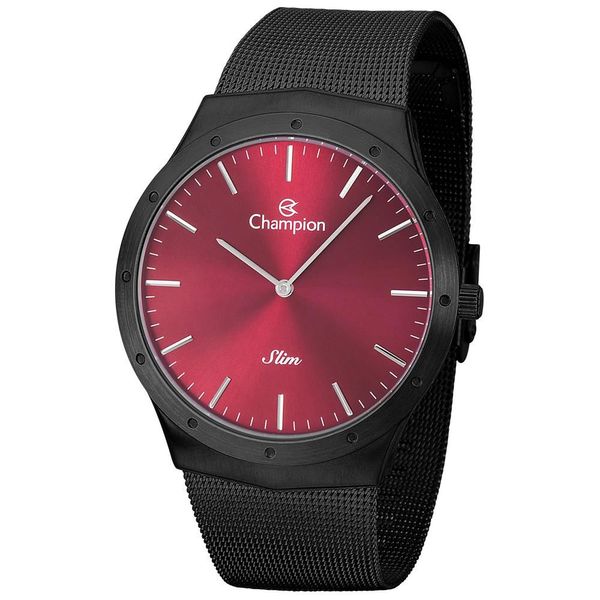 Relógio Champion Masculino Ref:Ca21811v Slim Mesh Black