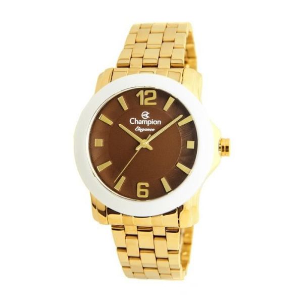 Relógio Champion Feminino Ref:Cn27661r Social Dourado