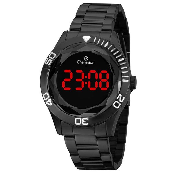 Relógio Champion Feminino Ref:Ch48073d Digital LED Black
