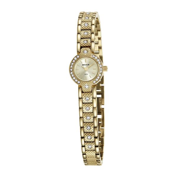 Relógio Seculus Feminino Ref:44067lpsvdb1 Social Mini Dourado