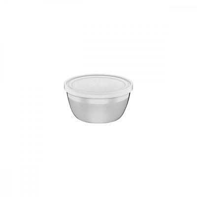 Pote Redondo Tramontina Freezinox em Aço Inox com Tampa Plástica 9 cm 0,3 L