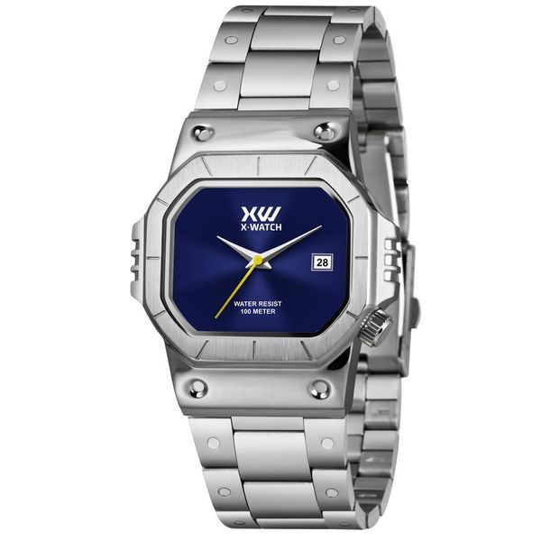 Relógio X-Watch Masculino Ref:Xgss1001 Dxsx Retangular Prateado