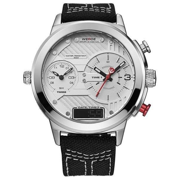 Relógio Weide Masculino Ref:Wh6405 10366 Anadigi Oversized Prateado