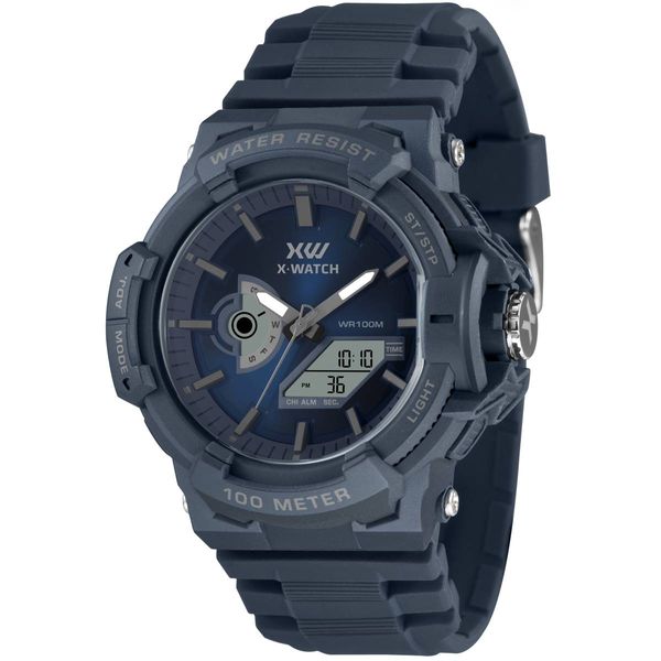 Relógio X-Watch Masculino Ref:Xmppa345 D1dx Esportivo Anadigi Azul