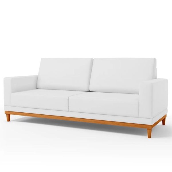 Sofá Living 160cm 2 Lugares Kayrós Sintético D05 Branco - Mpozenato