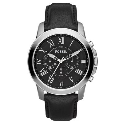 Relógio Fossil Masculino Ref:Fs4812/0pn Cronógrafo Prateado