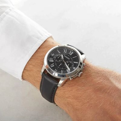 Relógio Fossil Masculino Ref:Fs4812/0pn Cronógrafo Prateado