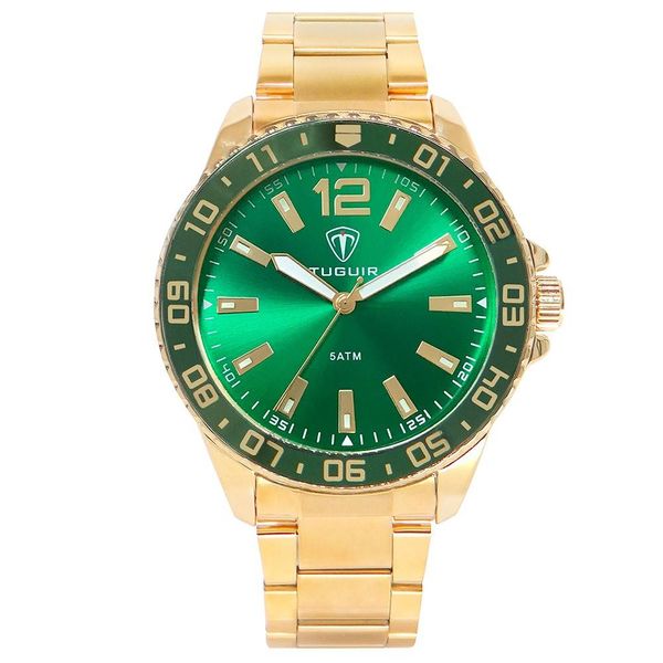 Relógio Tuguir Masculino Ref:Tg160 Tg30196 Casual Dourado