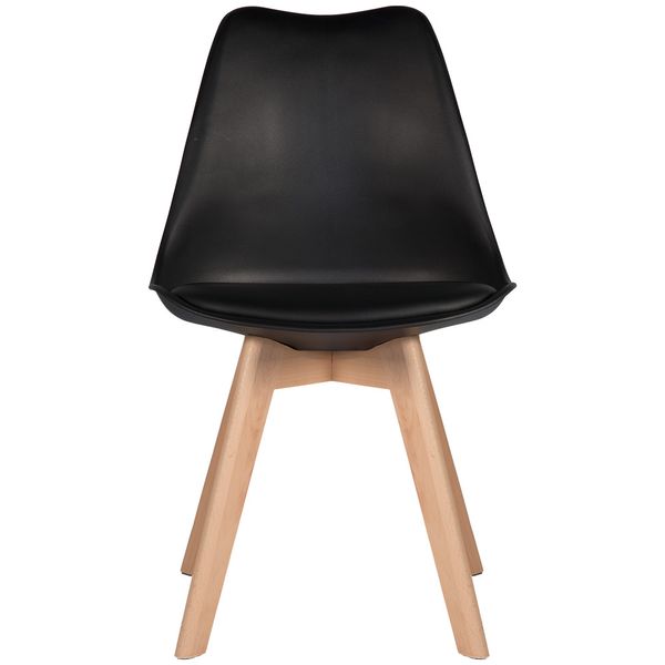 Cadeira Leda Preta - Charles Eames Wood com Almofada