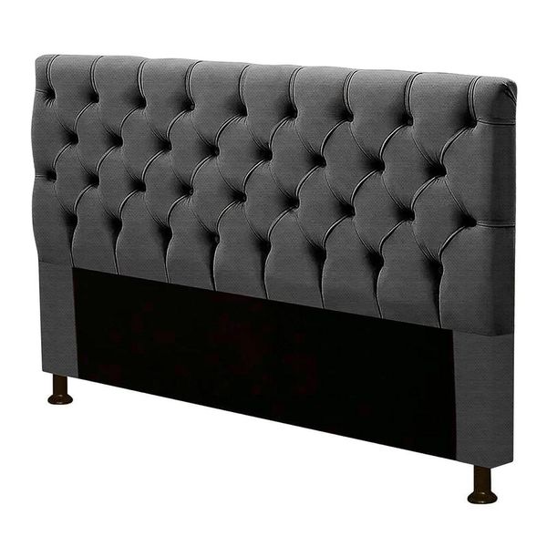 Cabeceira Estofada Cama Box Casal Cristal 140cm Linho Grafite - Desk Design