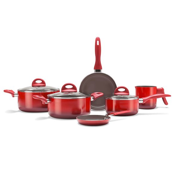 Jogo de Panelas 6Pcs Ceramic Life Smart Plus Brinox Vermelho